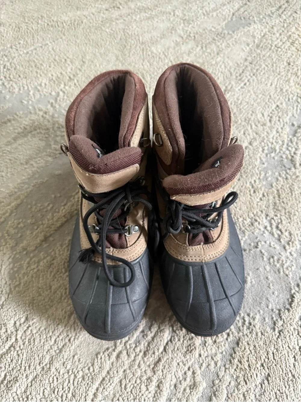 Sorel boots Cold Mountain Thinsulate Winter Boots waterproof tan suede  black 9
